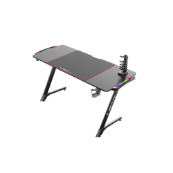 GAME YS GAMING DESK, RGB LYS SORT, MOUSE PAD, CUP HOLDER