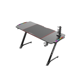 GAME YS GAMING DESK, RGB LYS SORT, MOUSE PAD, CUP HOLDER