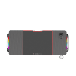 GAME YS GAMING DESK, RGB LYS SORT, MOUSE PAD, CUP HOLDER
