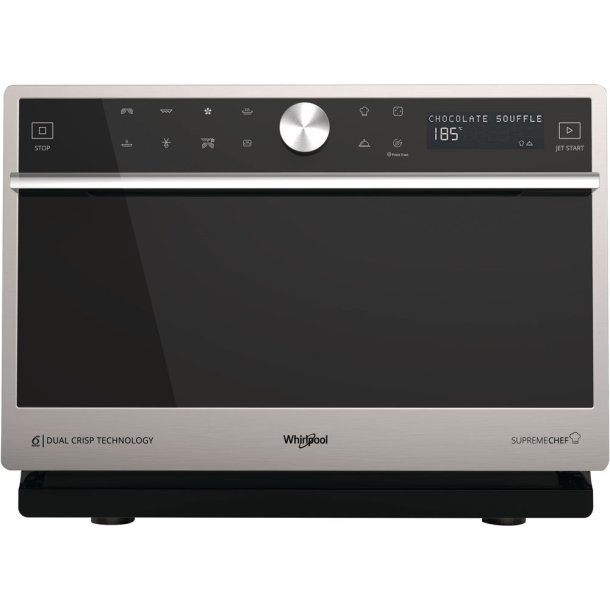 WHIRLPOOL 33 l. MWO, RUSTFRI 1000 W, GRILL, DUAL CRISP, KOMBI 
