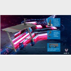 GAME YS GAMING DESK, RGB LYS SORT, MOUSE PAD, CUP HOLDER