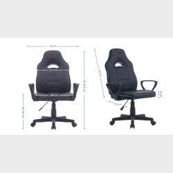 GAME YS GAMING CHAIR KID SORT PVC L�DER, RGB LYS