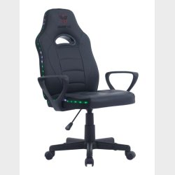 GAME YS GAMING CHAIR KID SORT PVC L�DER, RGB LYS