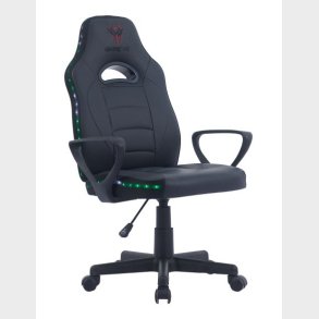 GAME YS GAMING CHAIR KID SORT PVC LDER, RGB LYS