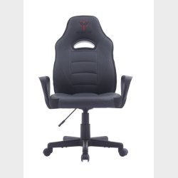 GAME YS GAMING CHAIR KID SORT PVC L�DER, RGB LYS