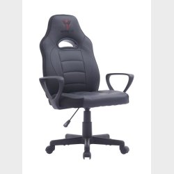 GAME YS GAMING CHAIR KID SORT PVC L�DER, RGB LYS