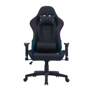 GAME YS GAMING CHAIR VOKSEN SORT PVC LDER, RGB LYS