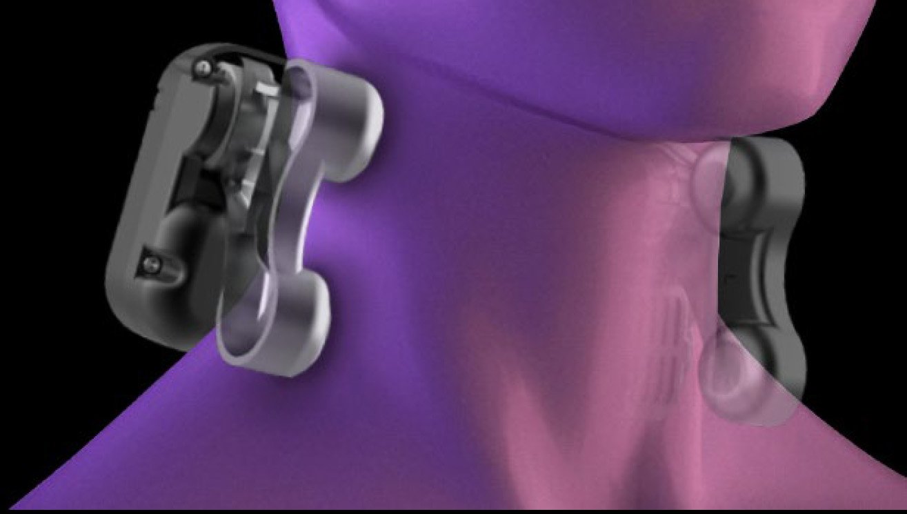 ELEEELS R5 NECK CARE MASSAGER HOT COMPRESS, CLAMPING MECHANISM