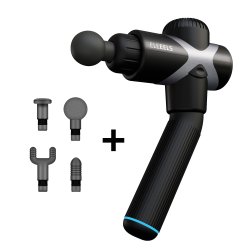 ELEEELS X1-T BLACK THERAPY GUN MASSAGE, 4 APPLICATORS, 6 SPEED